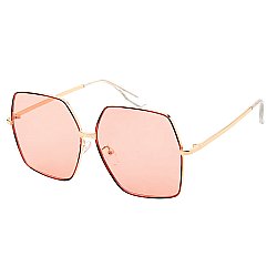 Rose Colored Gold Frame Sunglasses