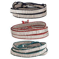 Color Cord Silver Bar Wrap Bracelet