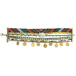 Gold, Bead & Shell Layer Bracelet
