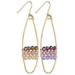 Facet Bead Gold Wire Earring