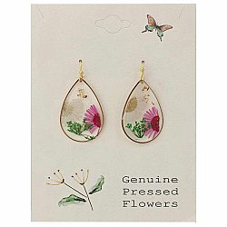 Cottage Floral Daisy Dried Flower Earrings