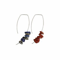 Square Earwire Stone Chip Earring