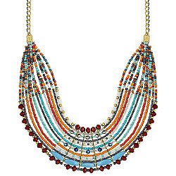 Multi Color Beaded Bib Necklace