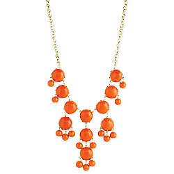 Light Orange Round Bead Bubble Necklace