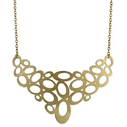 Brushed Gold Circles Bib Necklace