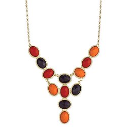Red, Orange & Purple Bib Necklace