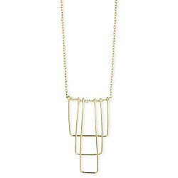 Gold Wire Geometric Pendant Necklace