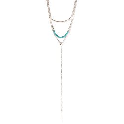 Silver & Turquoise Bead Layer Necklace