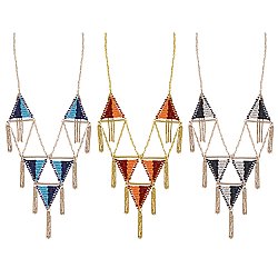 Bead Triangle Tassel Necklace