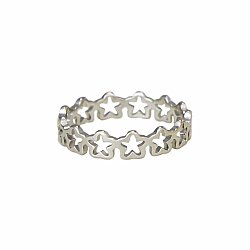 Floral Wreath Silver Flower Band Ring