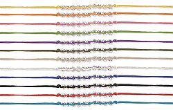 Tie-on Cord & Silver Metal Bead Bracelet