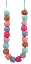 26" Multi Yarn Wrapped Bead Necklace