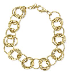 7" Gold Metal Circle Link Bracelet