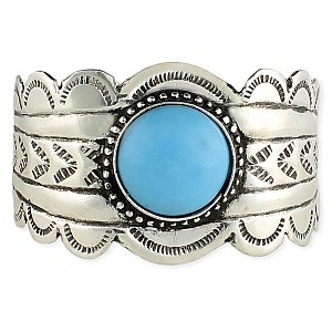 Silver & Turquoise Scalloped Cuff Bracelet