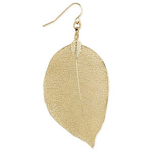 Gold Natural Leaf Earring