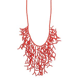Coral Bead Branch Bib Necklace