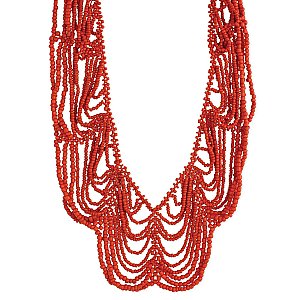 Coral Bead Large Loops Necklace
