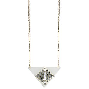 Crstyal Covered Clear Triangle Necklace