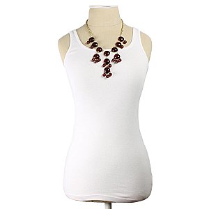 Red Round Bead Bubble Necklace