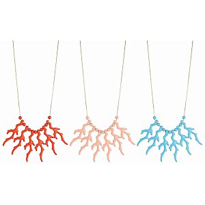 Resin Coral Branch Bib Necklace