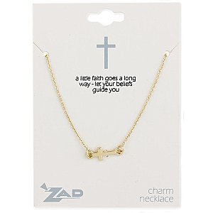 Gold Cross Charm Necklace