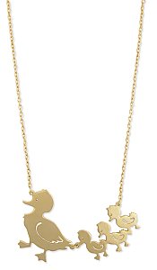 Matte Gold Metal Duckling Necklace