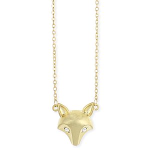 Gold Fox Head Necklace