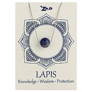 Lapis Bead Silver Chain Necklace