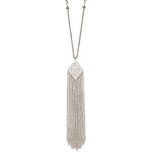 Silver Filigree Pendant Tassel Necklace