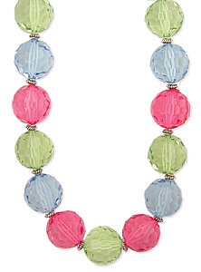 16" Multi Color Facet Plastic Bead Necklace
