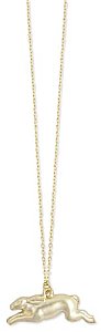 16" Matte Gold Metal Rabbit Pendant Necklace