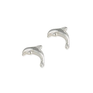 Silver Dolphin Post Earring
