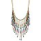 Gold Chain & Bead Fringe Necklace