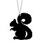 Black Resin Squirrel Necklace