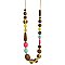Long Painted Wood Bead Necklace