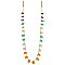 Gold & Multi Marbled Teardrop Long Necklace