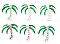240 pcs Enamel/Rhinestone Palm Tree Tack Pin