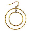 On Target Gold Textured Circles Earrings