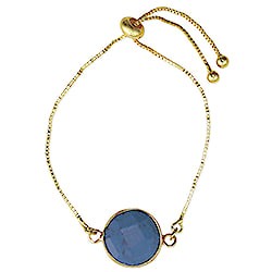 Simple Stone Lapis Gold Pull Bracelet