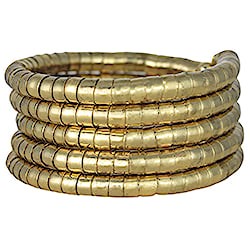 Segment Wrap Gold Bead Coil Wrap Bracelet