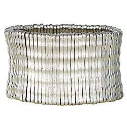 Bold Basics Textured Silver Bar Stretch Bracelet