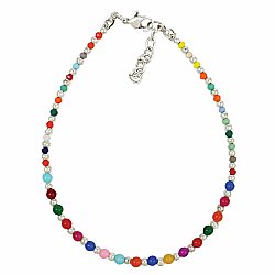 Rainbow Facet Bead Anklet