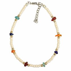 Beach Finds Pearl & Glass Chip Anklet