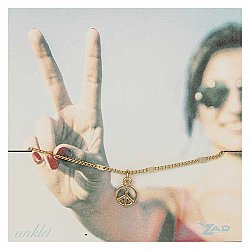 Peace Sign Charm Anklet