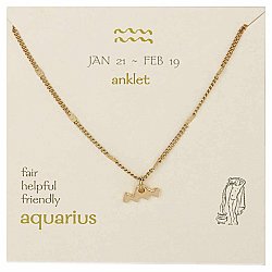 Gold Chain Aquarius Charm Anklet
