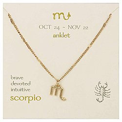 Gold Chain Scorpio Charm Anklet
