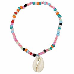 Mermaid Beads Cowry Shell Stretch Anklet