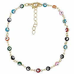 Eyes of Every Color Mini Eye Bead Anklet