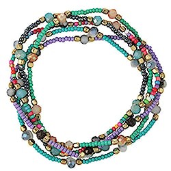 Cool Breeze Blue Purple Seed Bead Bracelet Set