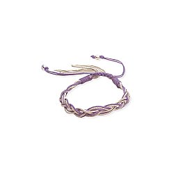 Purple cord & Chain Braided Pull Bracelet